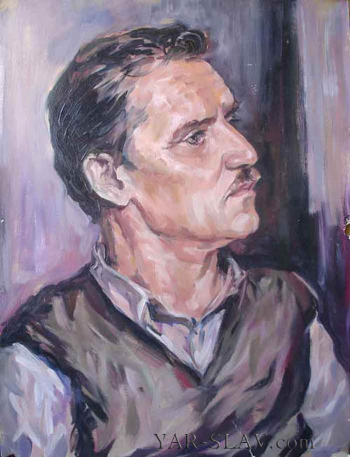 Чоловічий бліц-портрет, картон олія