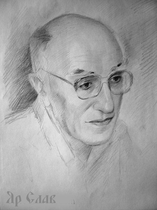 Чоловічий портрет графітним олівцем.