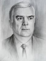 Чорно-білий чоловічий портрет