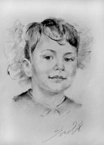 Дитячий портрет. Вугільний олівець, пресований вугіль