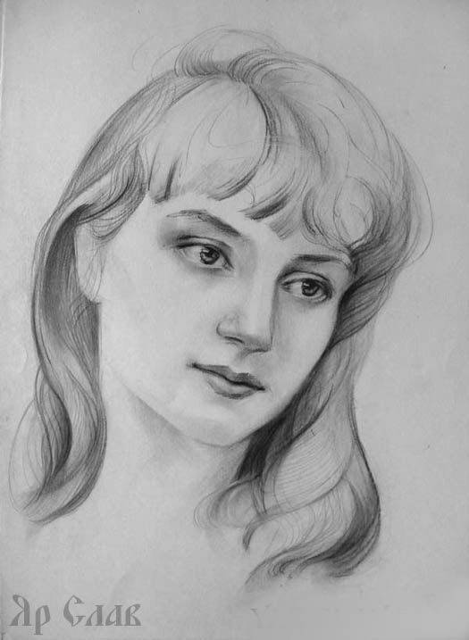 Портрет дівчини, сучасний портретист Ярослав Ціко